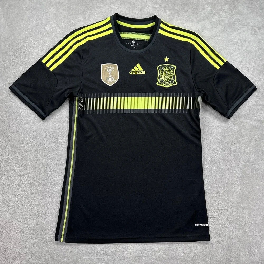 Spain National Team Jersey Mens Small Black Adidas Climacool Soccer Football